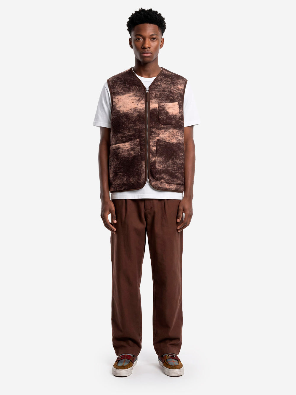 UNIVERSAL WORKS Pantaloni Comfort Moleskin marroni con pinces Marrone Urbanstaroma