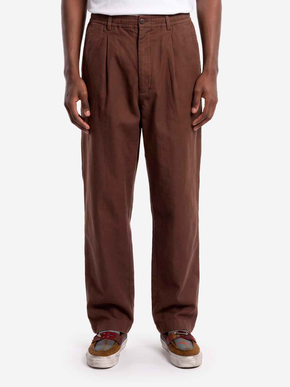 UNIVERSAL WORKS Pantaloni Comfort Moleskin marroni con pinces Marrone Urbanstaroma
