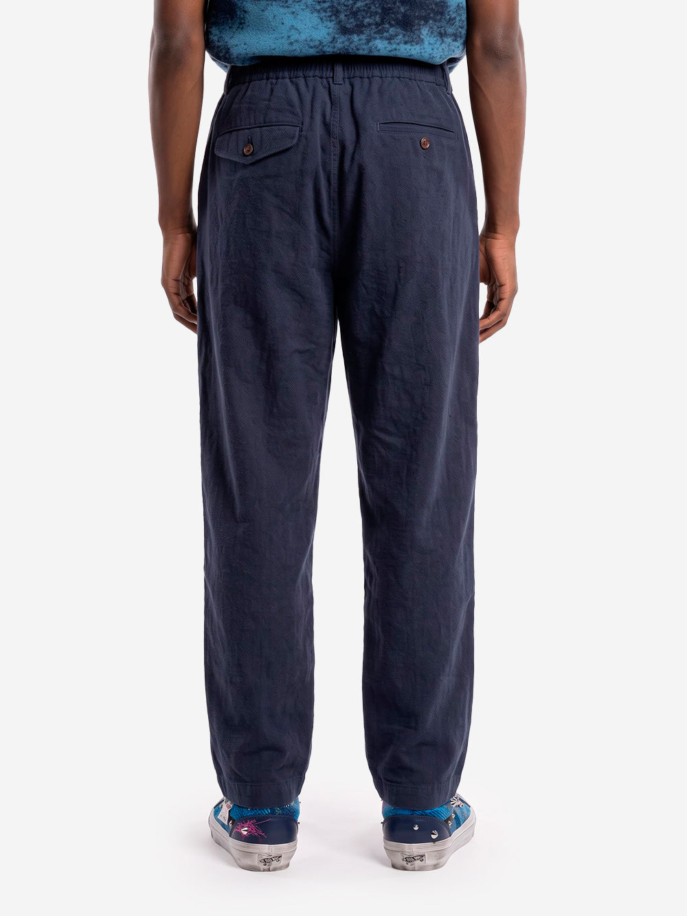 UNIVERSAL WORKS Pantaloni Comfort Moleskin blu con pinces Blu scuro Urbanstaroma
