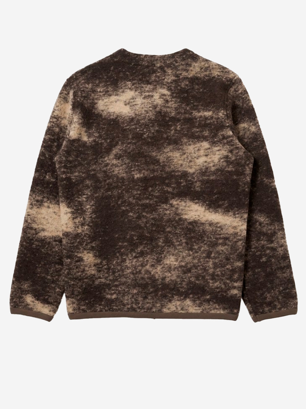 UNIVERSAL WORKS Cardigan in fleece di lana con motivo cloud camo marrone Marrone Urbanstaroma