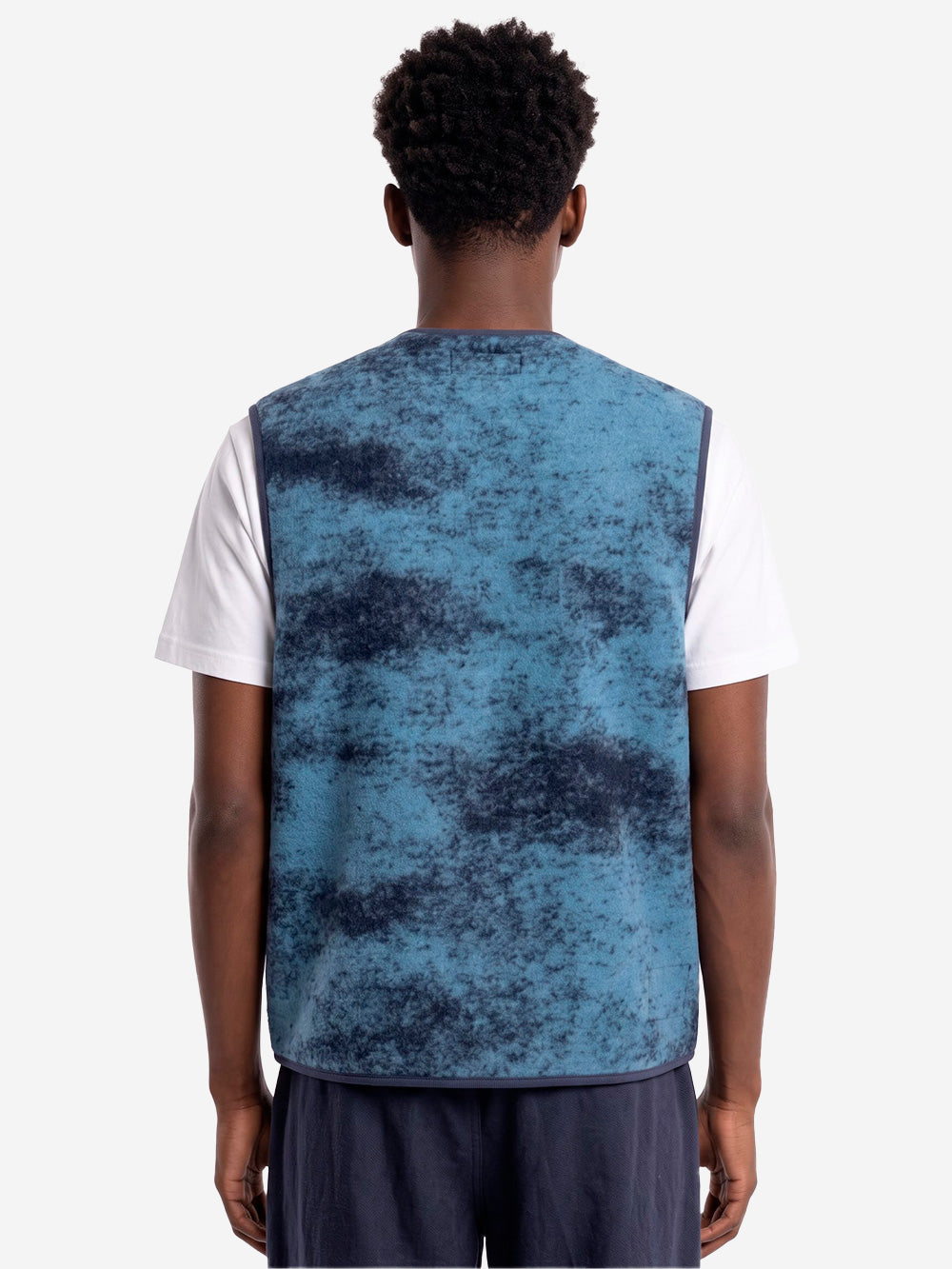UNIVERSAL WORKS Gilet Cloud Camo Knit Zip blu Blu Urbanstaroma