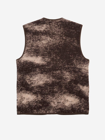 UNIVERSAL WORKS Gilet Cloud Camo Knit Zip marrone Marrone