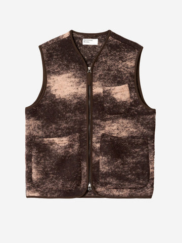 UNIVERSAL WORKS Gilet Cloud Camo Knit Zip marrone Marrone