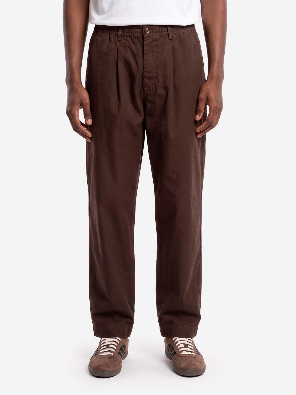 UNIVERSAL WORKS Pantaloni Oxford Micro Canvas marroni Marrone Urbanstaroma