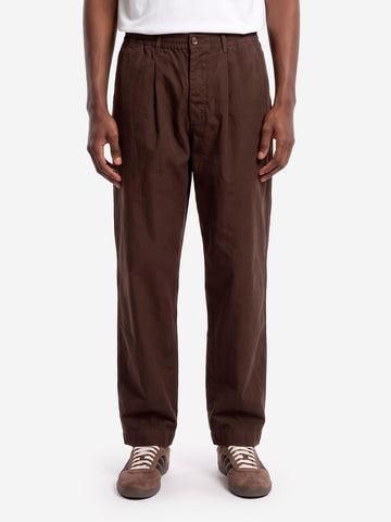 UNIVERSAL WORKS Pantaloni Oxford Micro Canvas marroni Marrone