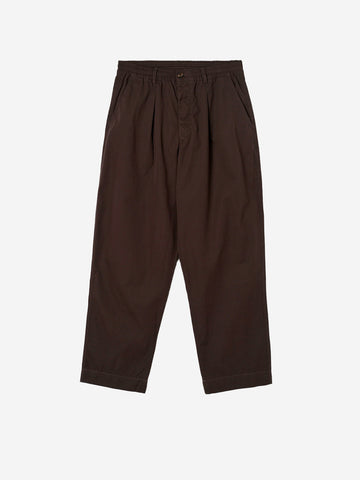 UNIVERSAL WORKS Pantaloni Oxford Micro Canvas marroni Marrone