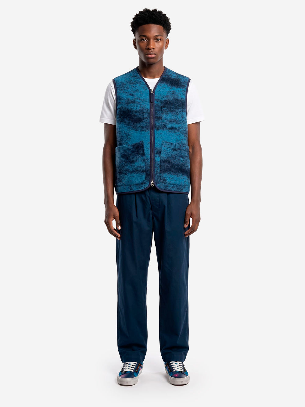 UNIVERSAL WORKS Pantaloni Oxford Micro Canvas blu Blu scuro Urbanstaroma