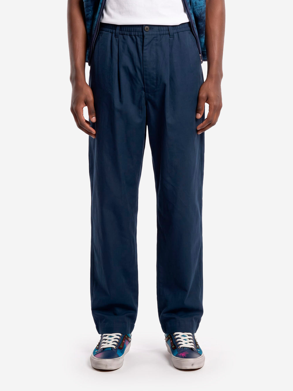 UNIVERSAL WORKS Pantaloni Oxford Micro Canvas blu Blu scuro Urbanstaroma