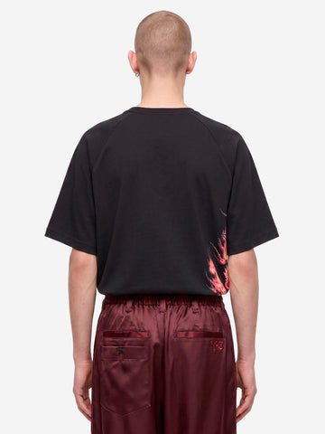 Y-3 T-Shirt nera con grafica oni-mask Nero