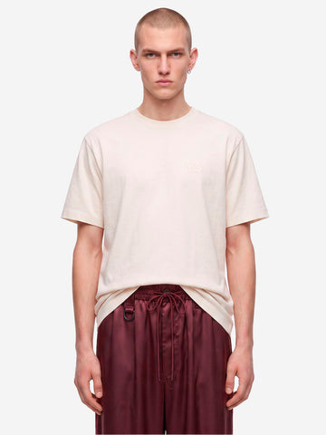 Y-3 T-shirt bianca con logo a trasferimento termico Off white