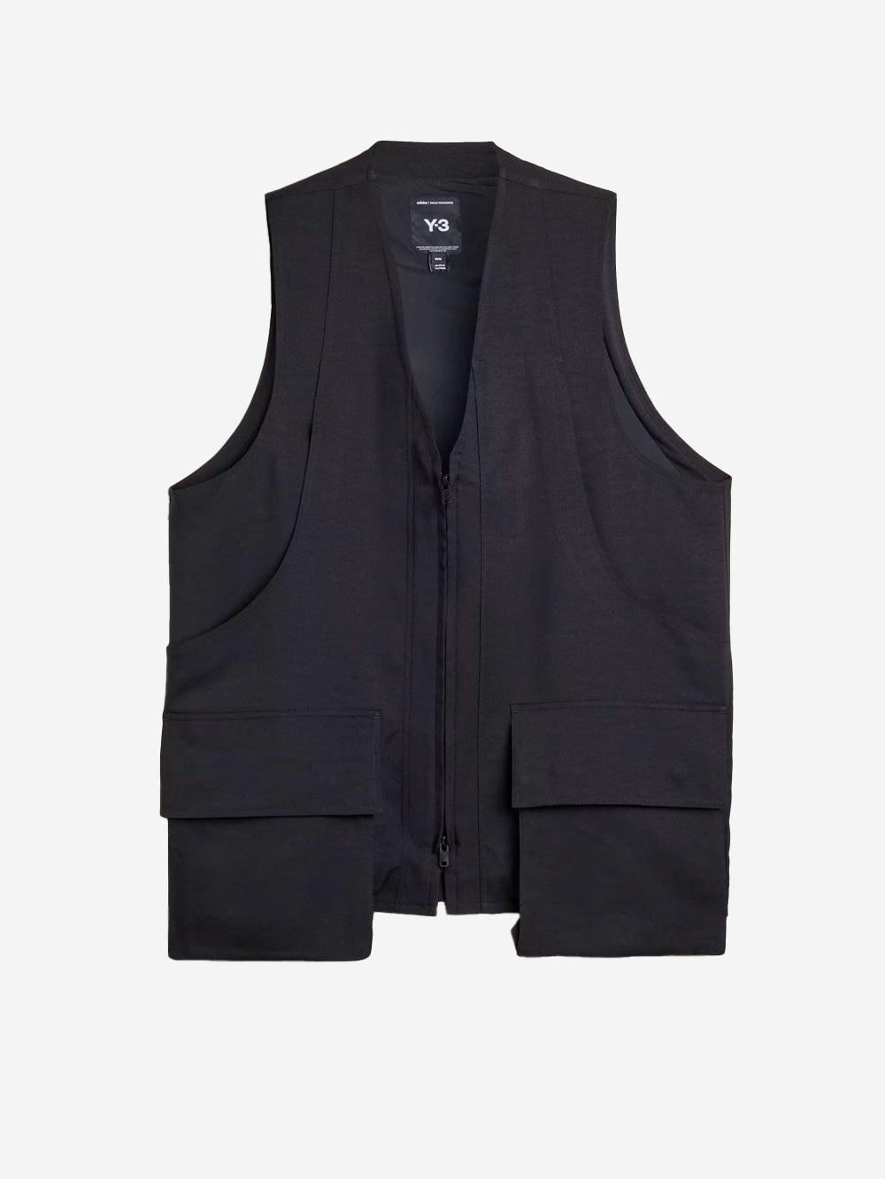 Y-3 Gilet Uniform Pocket con logo a tarsferimento termico Nero Urbanstaroma