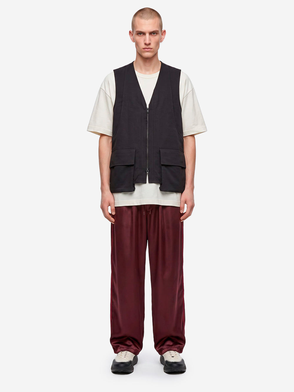 Y-3 Gilet Uniform Pocket con logo a tarsferimento termico Nero Urbanstaroma