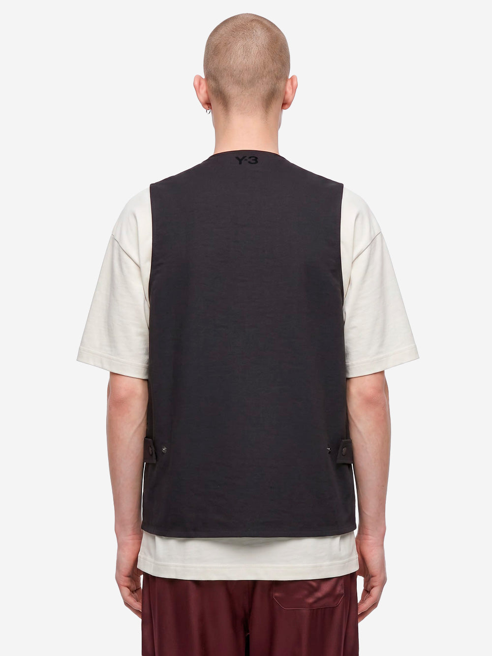 Y-3 Gilet Uniform Pocket con logo a tarsferimento termico Nero Urbanstaroma