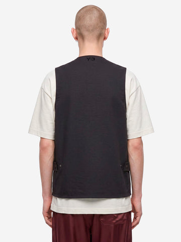 Y-3 Gilet Uniform Pocket con logo a tarsferimento termico Nero