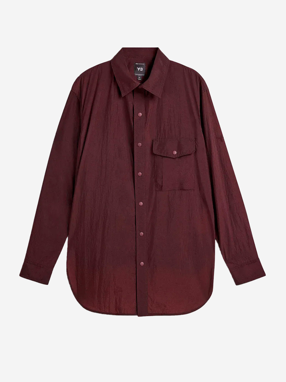 Y-3 Overshirt rossa in taffetà di nylon gradient 3 stripes Rosso Urbanstaroma