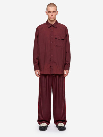 Y-3 Overshirt rossa in taffetà di nylon gradient 3 stripes Rosso
