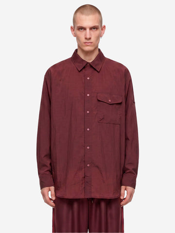 Y-3 Overshirt rossa in taffetà di nylon gradient 3 stripes Rosso