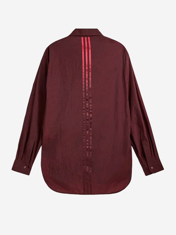 Y-3 Overshirt rossa in taffetà di nylon gradient 3 stripes Rosso