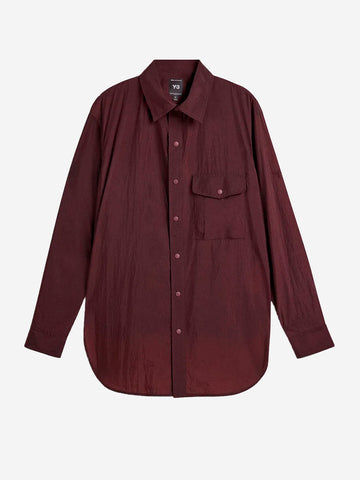 Y-3 Overshirt rossa in taffetà di nylon gradient 3 stripes Rosso
