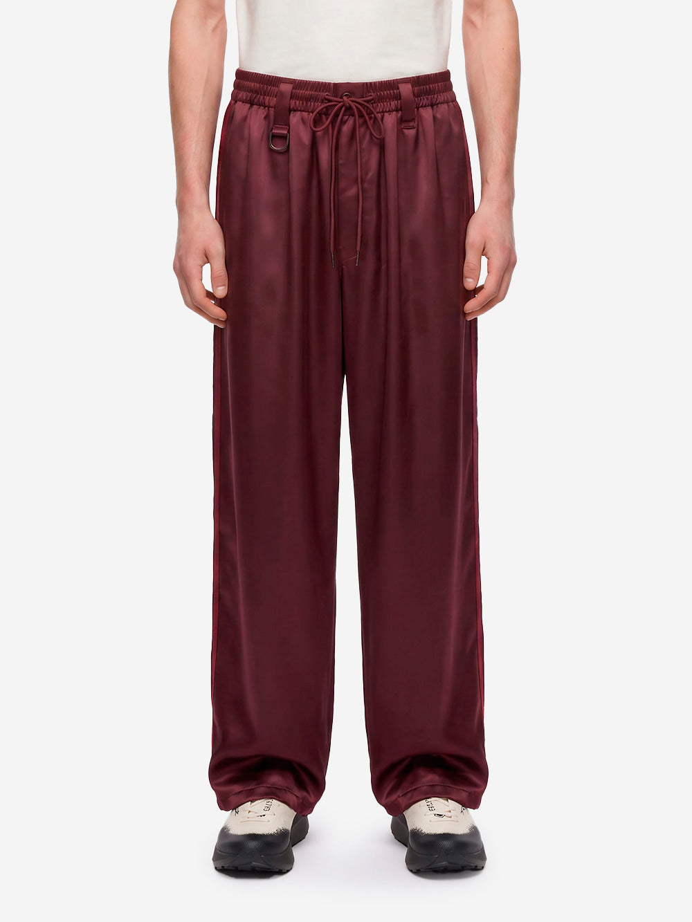 Y-3 Track pants rossi satinati gradient 3-Stripes Rosso Urbanstaroma