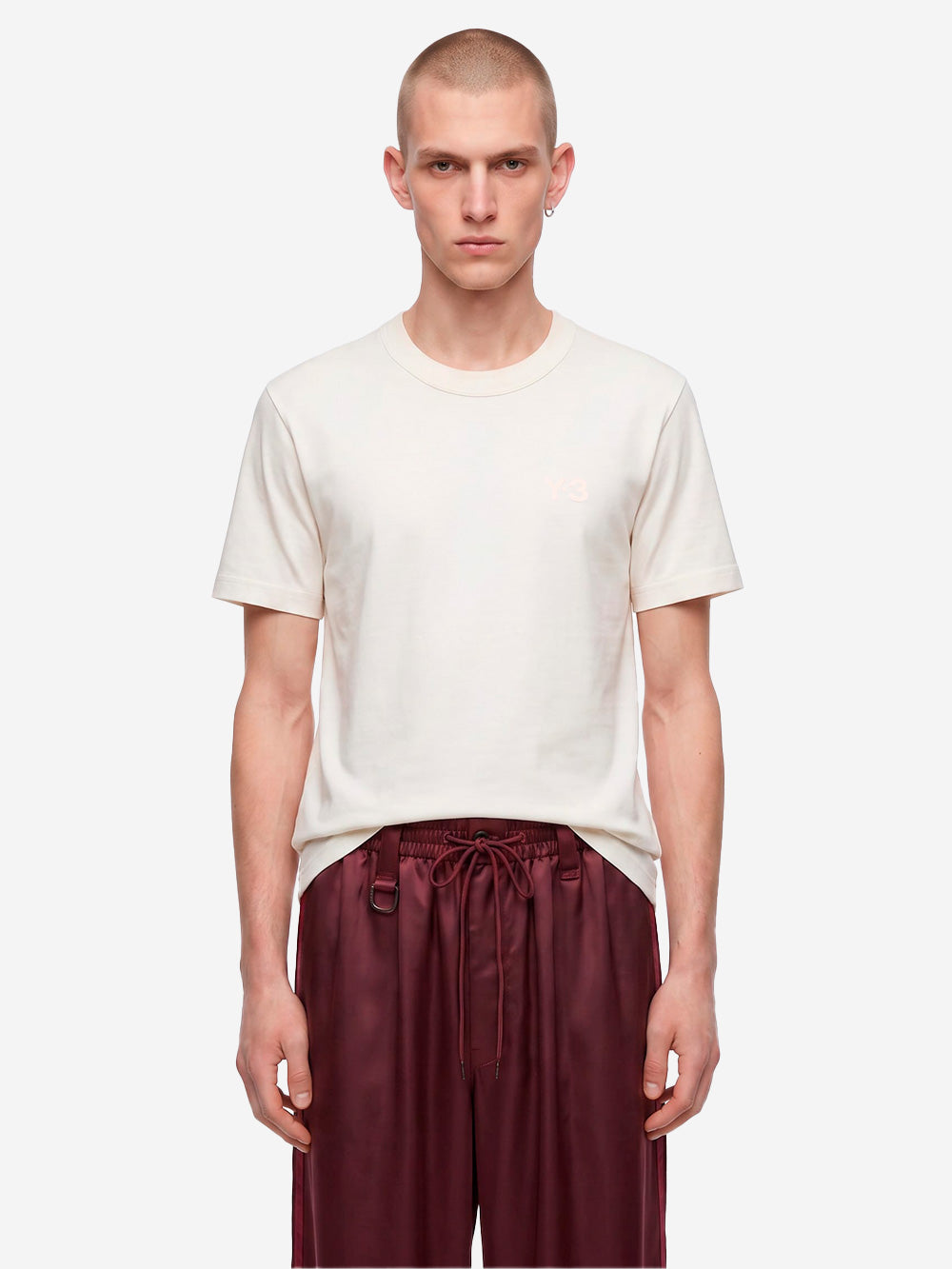 Y-3 T-shirt bianca slim fit con logo sul petto Off white Urbanstaroma