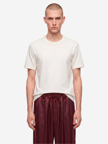 Y-3 T-shirt bianca slim fit con logo sul petto Off white