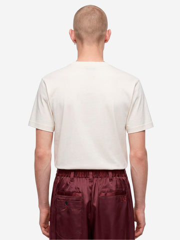 Y-3 T-shirt bianca slim fit con logo sul petto Off white