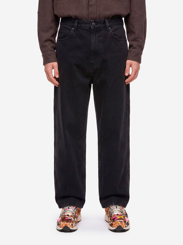 YMC Bez Pant in denim spalmato nero Nero