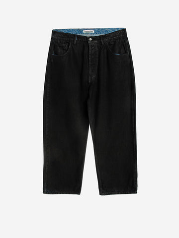 YMC Bez Pant in denim spalmato nero Nero