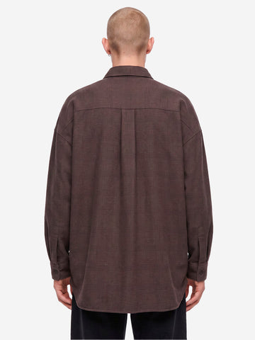 YMC Camicia 'Selene' oversize con motivo Principe di Galles Marrone