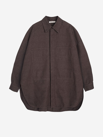 YMC Camicia 'Selene' oversize con motivo Principe di Galles Marrone