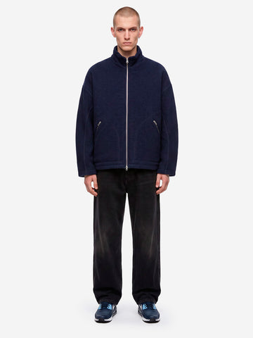 YMC Giacca 'Aron' in lana cotta blu con zip Blu scuro