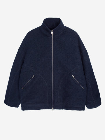 YMC Giacca 'Aron' in lana cotta blu con zip Blu scuro