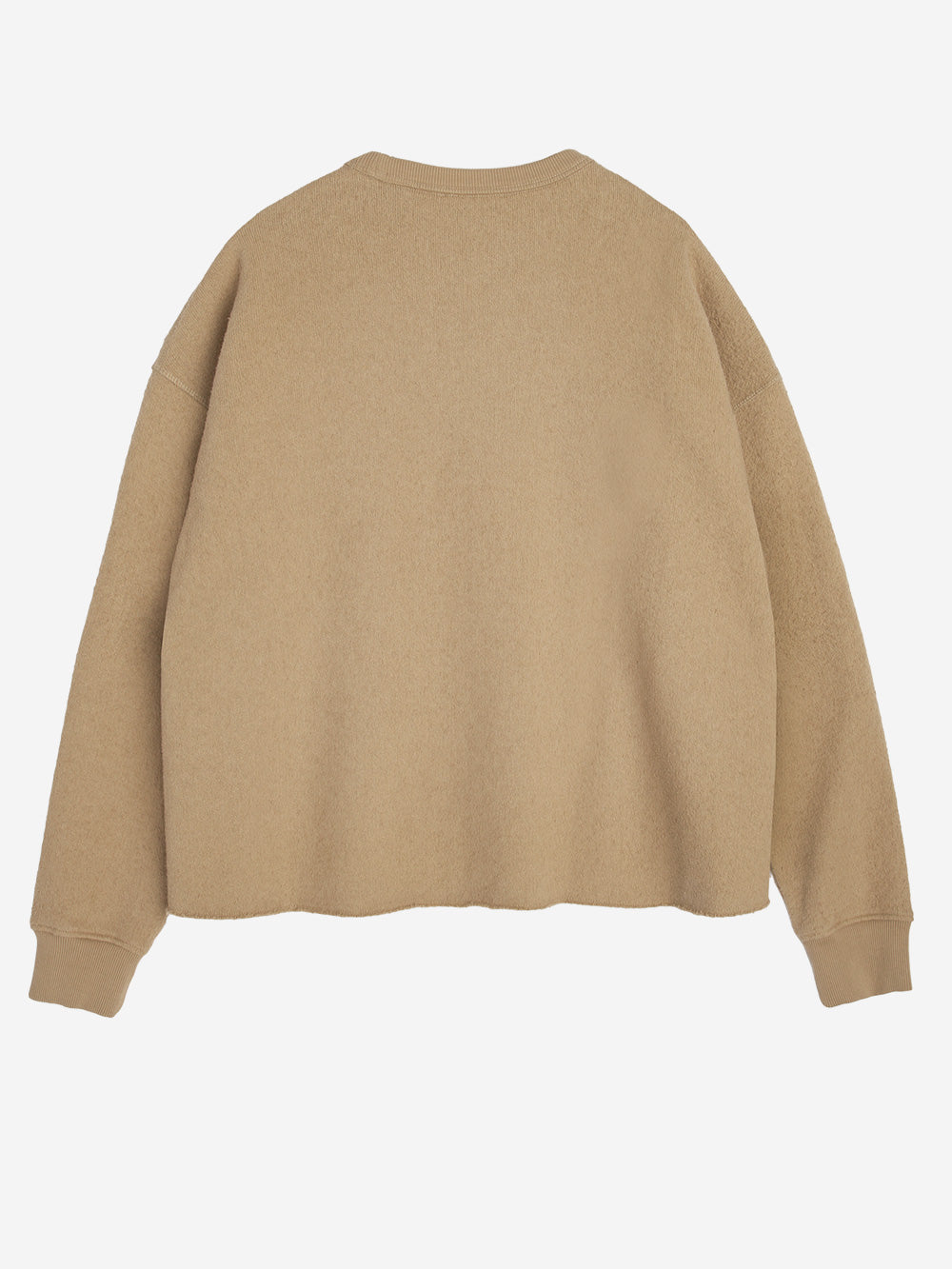 YMC Felpa girocollo beige con finiture a taglio vivo Beige Urbanstaroma