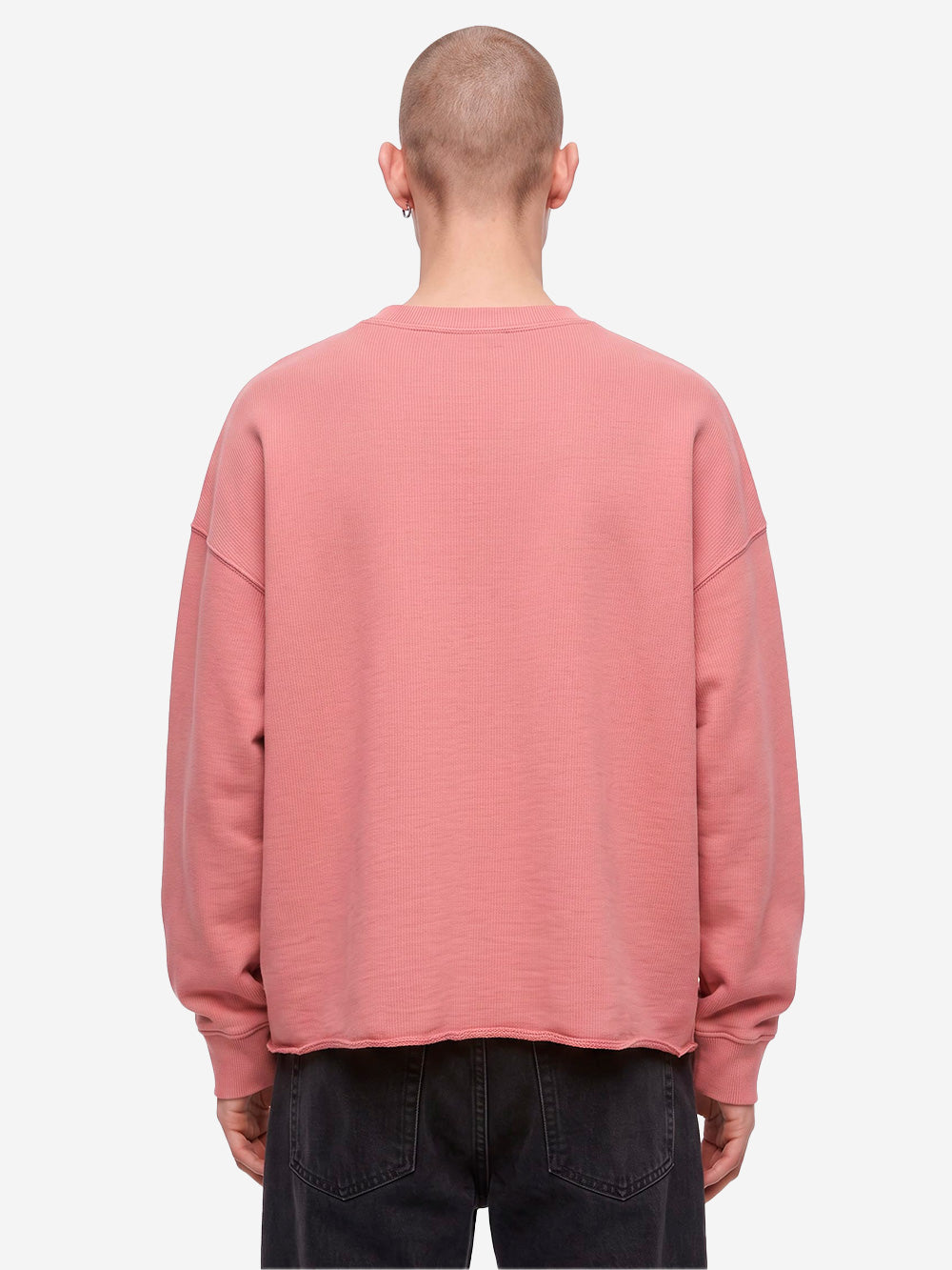 YMC Felpa girocollo rosa con finiture a taglio vivo Rosa Urbanstaroma