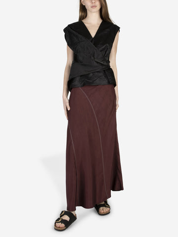 Top in satin effetto stropicciato