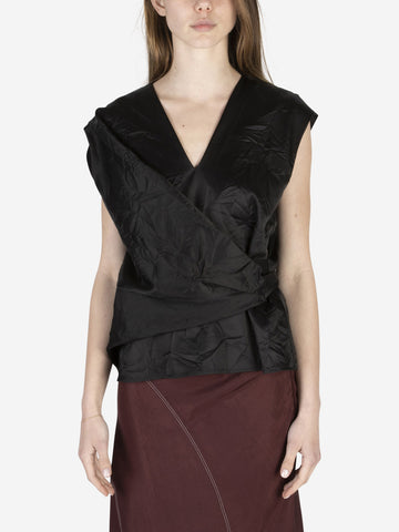 Top in satin effetto stropicciato