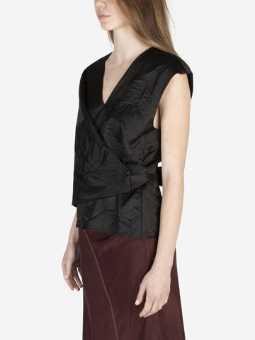 Top in satin effetto stropicciato