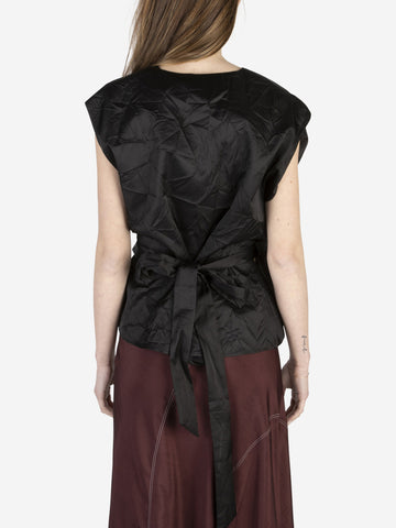 Top in satin effetto stropicciato