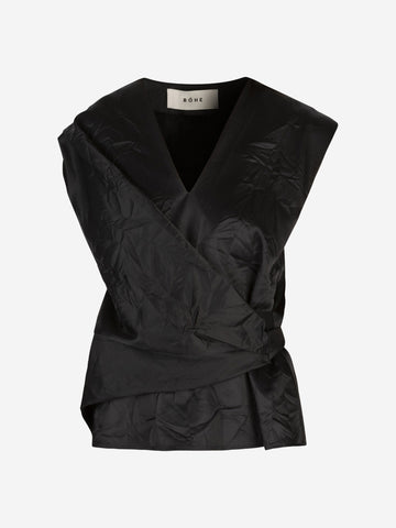 Top in satin effetto stropicciato