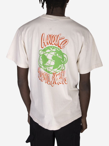 AWAKE NY T-shirt Globe Bianco