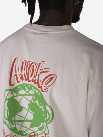 AWAKE NY T-shirt Globe Bianco