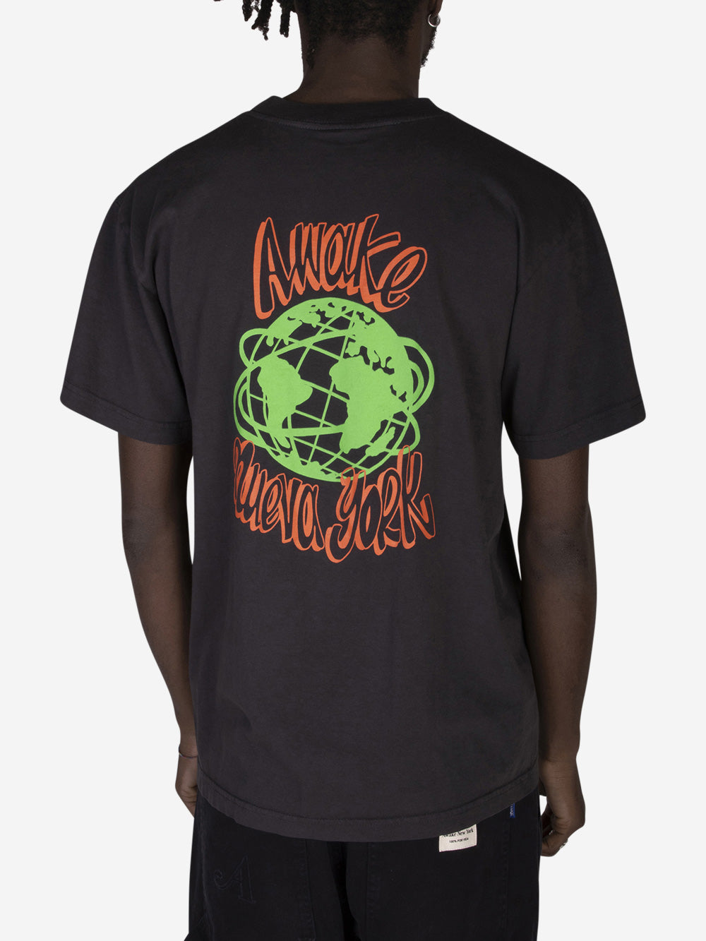 AWAKE NY T-shirt Globe Nero Urbanstaroma