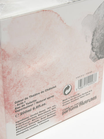 COMME DES GARCONS PARFUM Odeur Du Théâtre Du Châtelet Eau de Toilette 200ml Trasparente