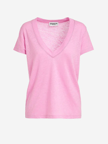 ESSENTIEL ANTWERP T-shirt in lino Rosa