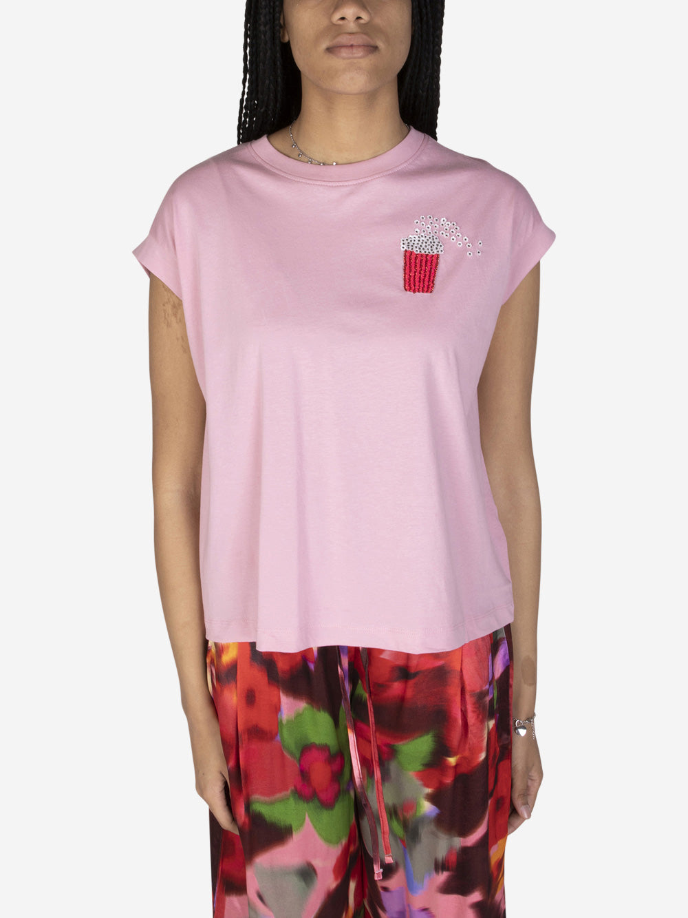 ESSENTIEL ANTWERP T-shirt con ricamo Rosa Urbanstaroma