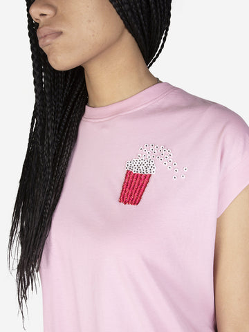 ESSENTIEL ANTWERP T-shirt con ricamo Rosa
