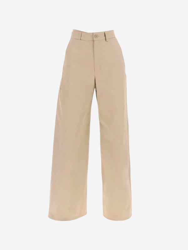 MM6 MAISON MARGIELA Beige gabardine wide pants S62KB0195