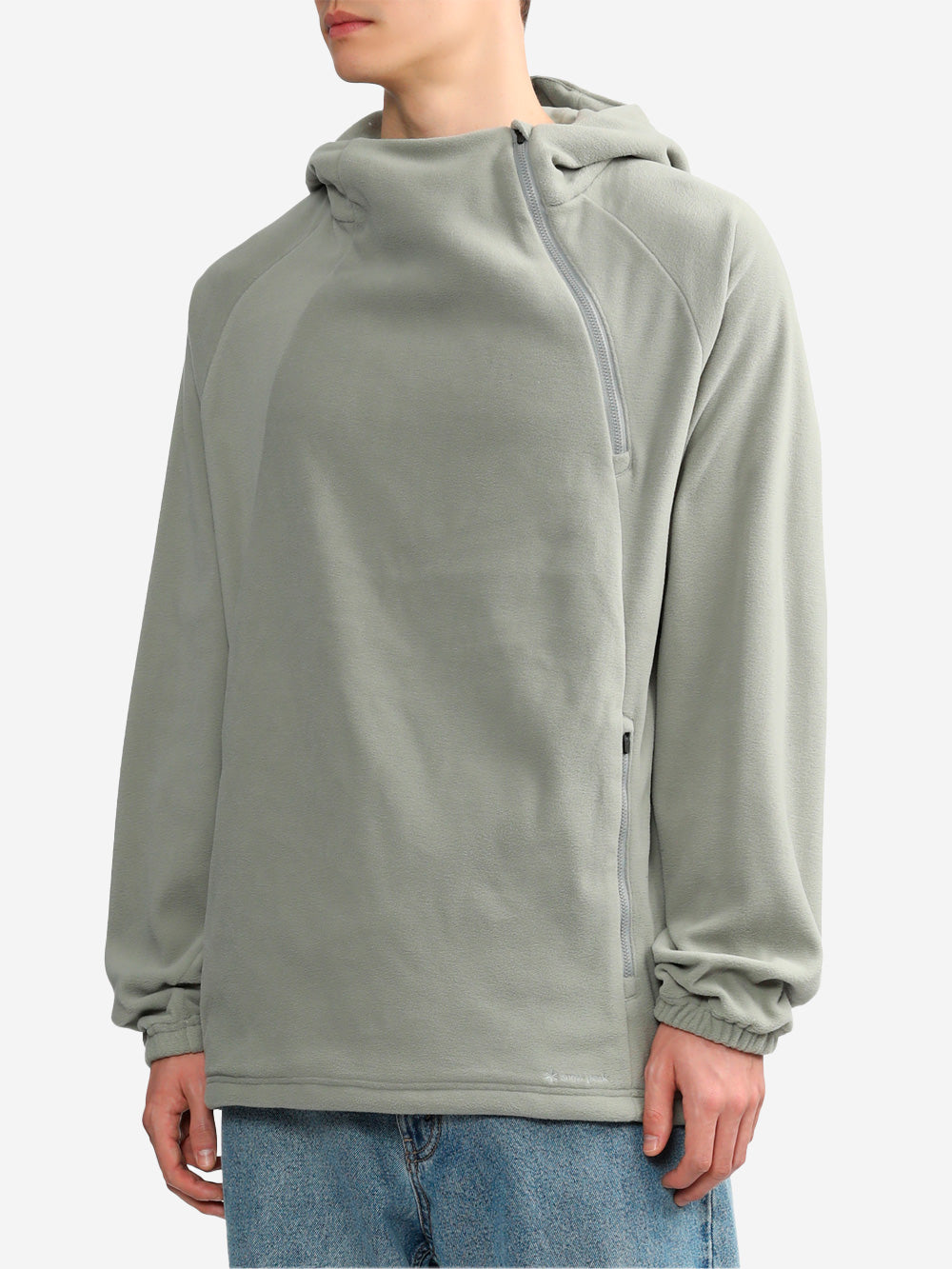 SNOW PEAK Felpa con cappuccio grigia micro fleece Grigio Urbanstaroma