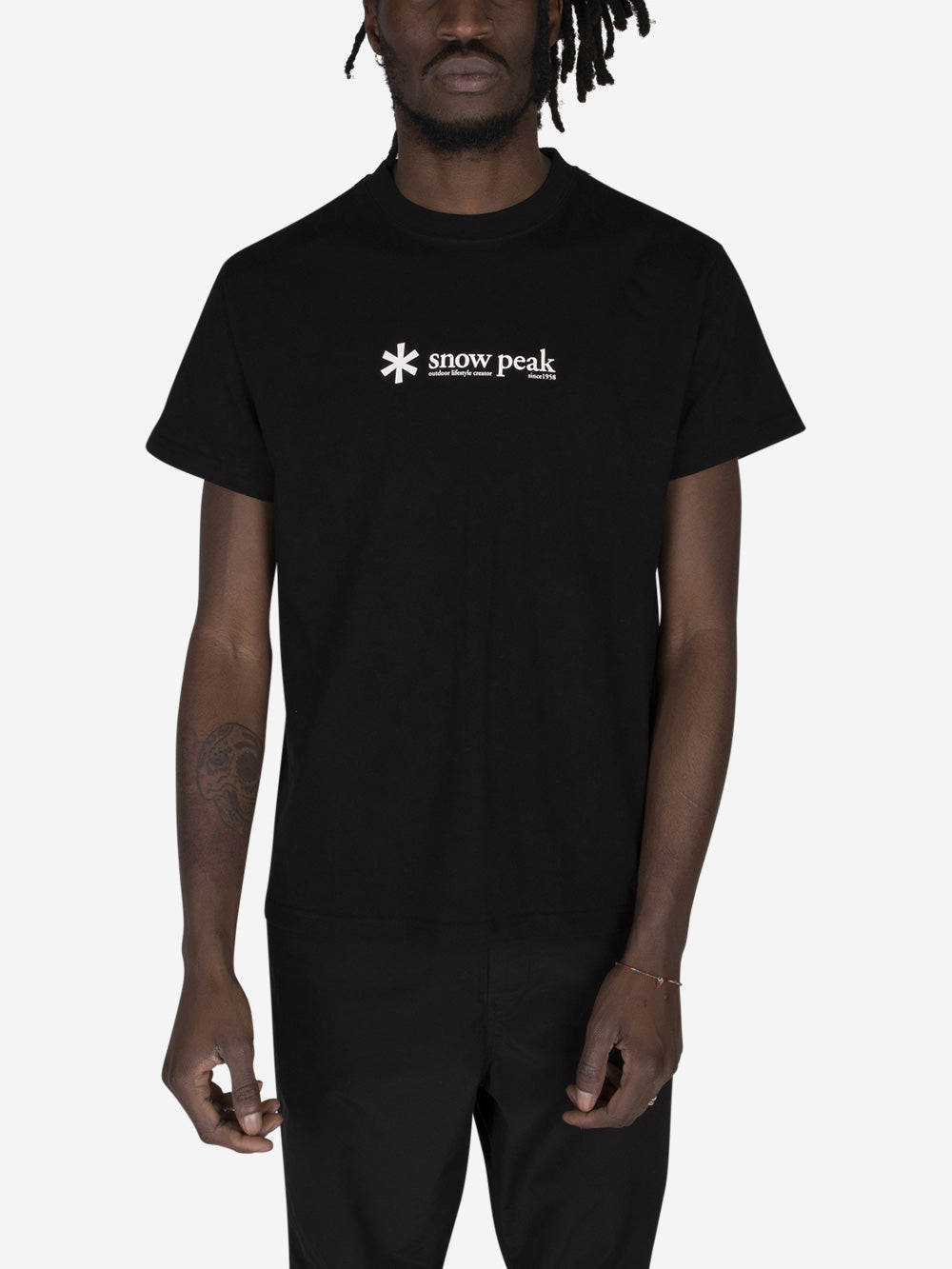 SNOW PEAK T-shirt logo Nero Urbanstaroma